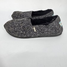 TOMS Women's 7.5 Shoes Cozy Knit Slippers Grey Black