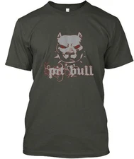 Pitbull Grey Red - Pit Bull T-Shirt Made in the USA Size S to 5XL