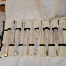 Set of 12 Chisels with Canvas Case | Wood Carving Chisels with Razor Sharp CR-V 