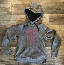 Nike Dri-Fit Gray/Pink Just Do It Hoodie Hooded Sweatshirt Women  s Small