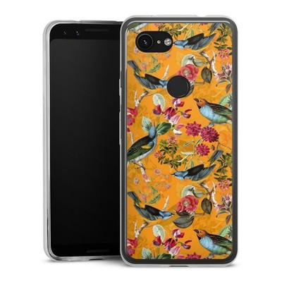Slim Hülle für Google Pixel 3a Blumen Dschungel Vogel