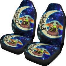 Baby Yoda Cute Art Car Seat Covers Cartoon Fan Gift Seat Covers Set Of 2