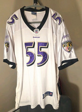 Baltimore Ravens NFL Reebok Vintage White Terrell Suggs #55 size 50 Jersey