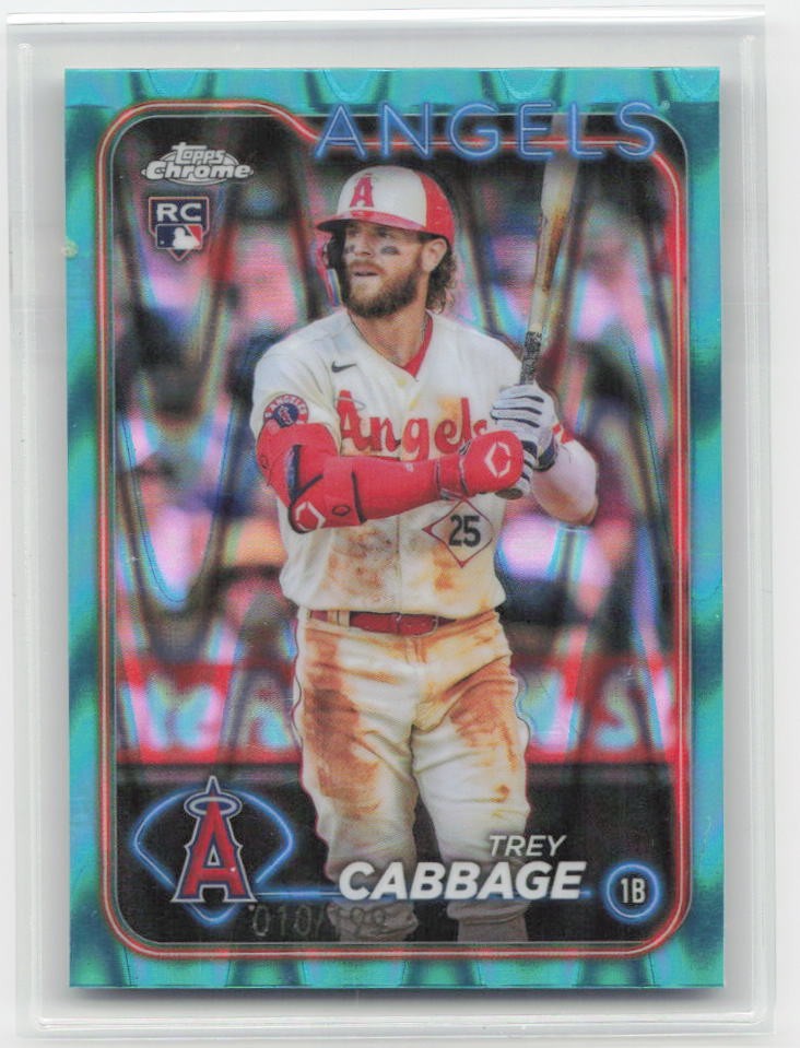2024 Topps Chrome #226 Trey Cabbage Aqua Raywave Refractors #/199