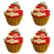 Lindo Juego de Adornos de Navidad Cupcake, Colección de Postres Dulces y Golosinas Panadero...