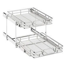 2-Tier Kitchen Cabinet Pull Out Cabinet Organizer,Shelf and 17" W x 21" D