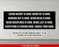 Motivational Gym Banner - Custom Weightlifting Poster Home Gym Decor