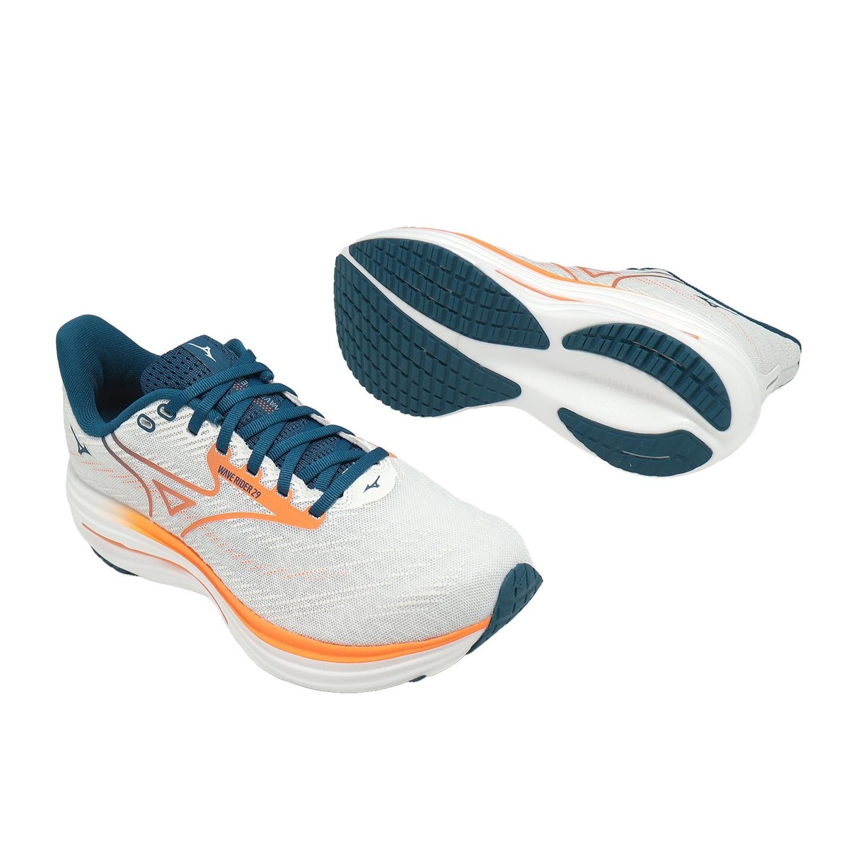 Mizuno Wave Rider 29 Super Wide White Orange Men Road Running