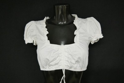 Size 34 dirndl blouse white blouse for dirndl thank God with stretch ruffles B11069
