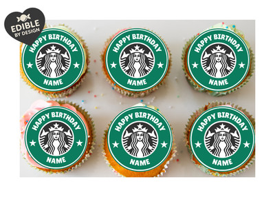 Starbucks Kaffee Geburtstag Tortenaufleger Glasur Oblate Aufkleber Einladungen Ballon