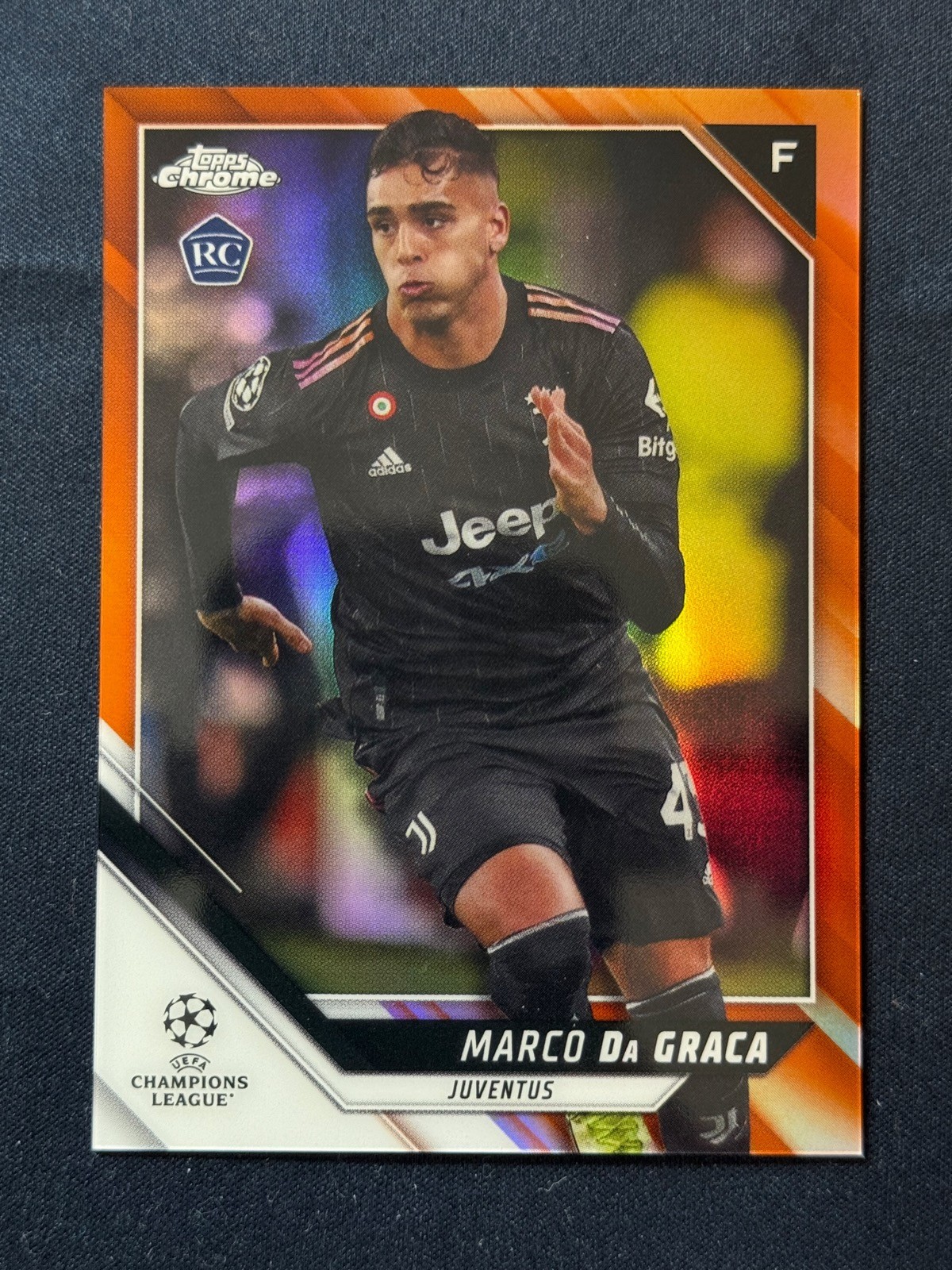 2021-22 Topps Chrome UEFA Champions League Marco Da Graca Orange RC /25 Juventus