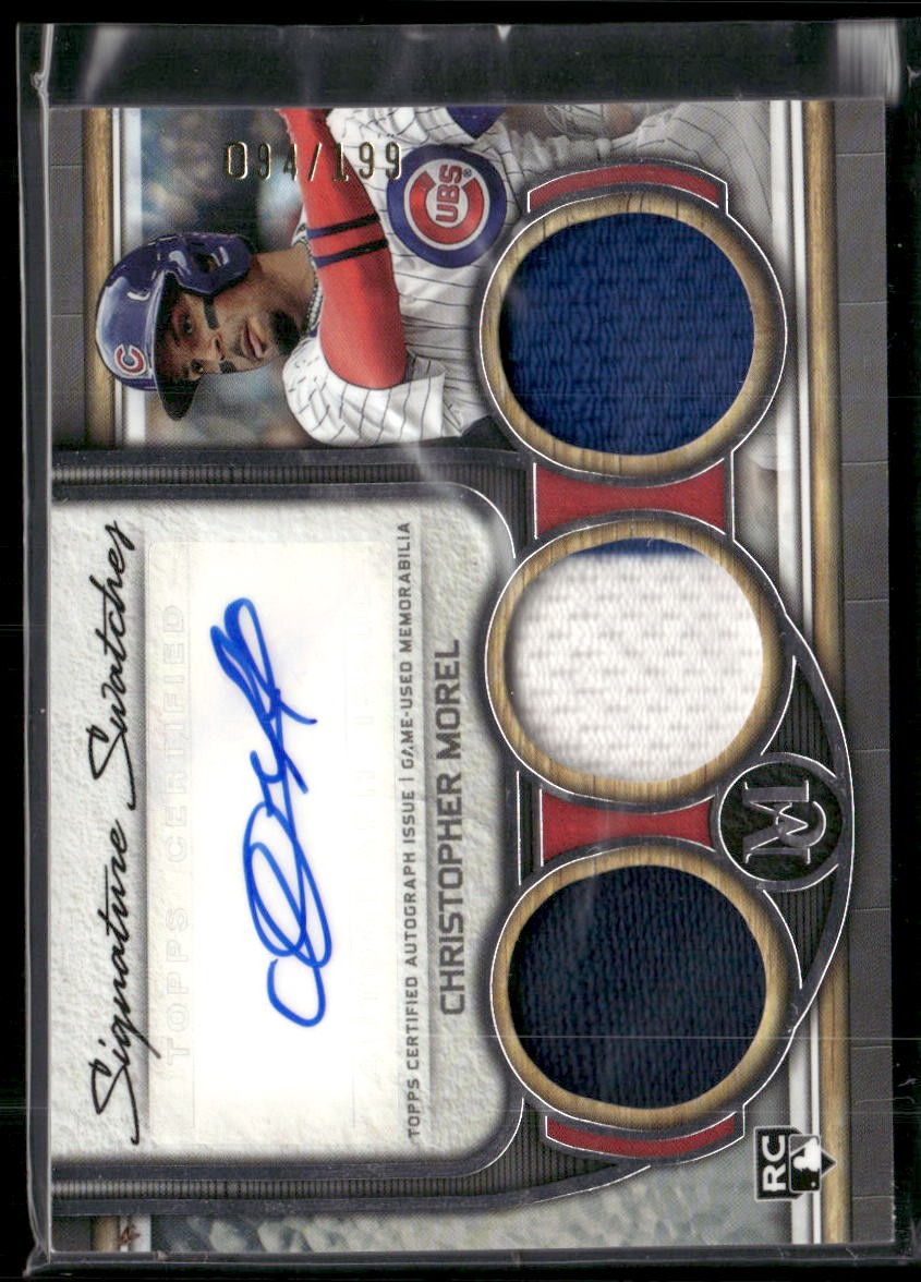 2023 Topps Museum Collection #SWTRA-CM Christopher Morel Triple Relic Auto #/199
