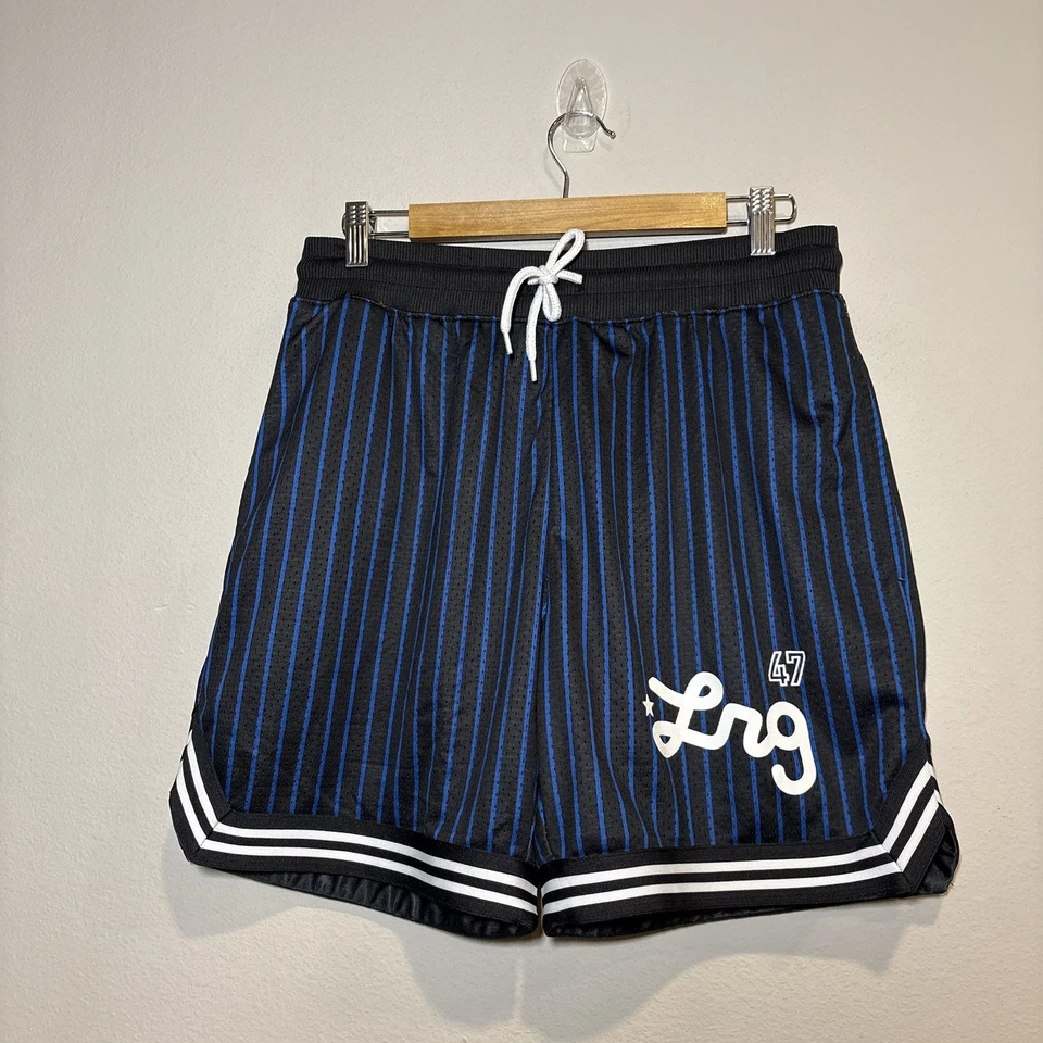 Shorts de basquete masculino retrô academia listra azul LRG/Levantado Research Group Jersey - Imagem 2 de 4