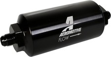 New Aeromotive Fuel Filter 12345 Gas Diesel Achol 10 Micron Black Anodized