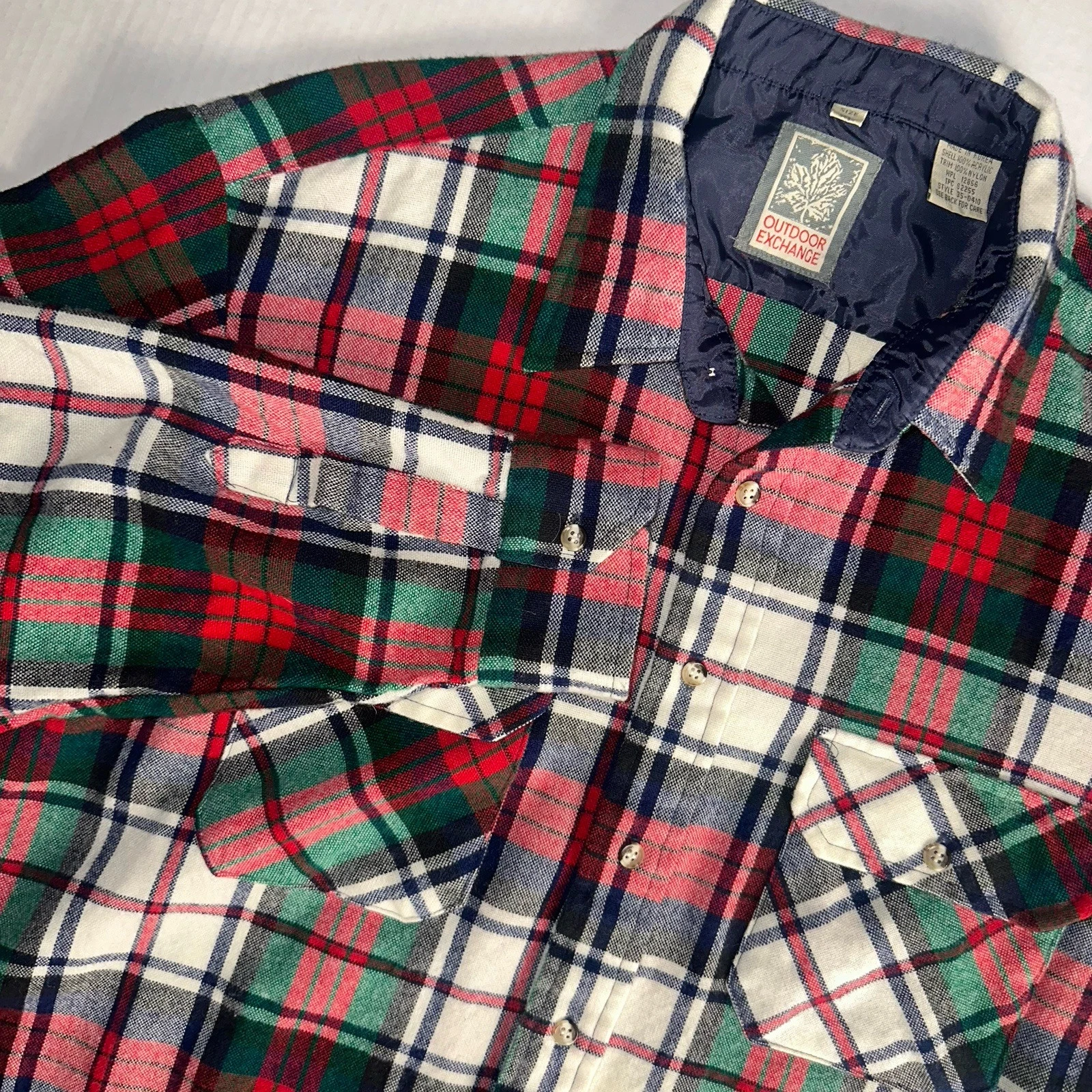 Vintage Outdoor Exchange Shirt Adult XLarge Red/Green Flannel Men's 80s Pockets
Opens in a new windo