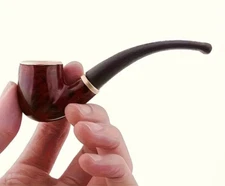Elegant Red Classic Captain Pipe, Great For Enjoying Tobacco