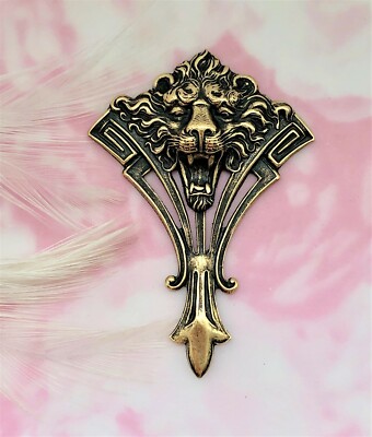 antique brass crest art deco lion stamping brass jewelry finding (cb 3090) ebay antique brass crest art