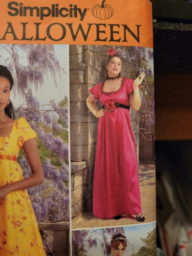 SIMPLICITY SEW PATTERN R11604 HALLOWEEN COSTUME sz 10-18 MISS REGENCY ERA DRESS - Picture 2 of 4