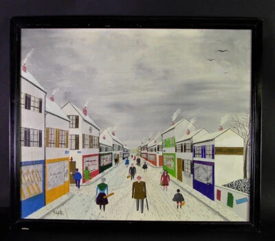 Raymond BUSSEREAU (1897-1975) Ölgem. PARISER Vorort im Winter 1969 - NAIVE KUNST - Bild 1 von 4