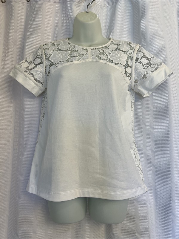 Gilmar #21 White Lace/Crochet Top NWOT 40 /S