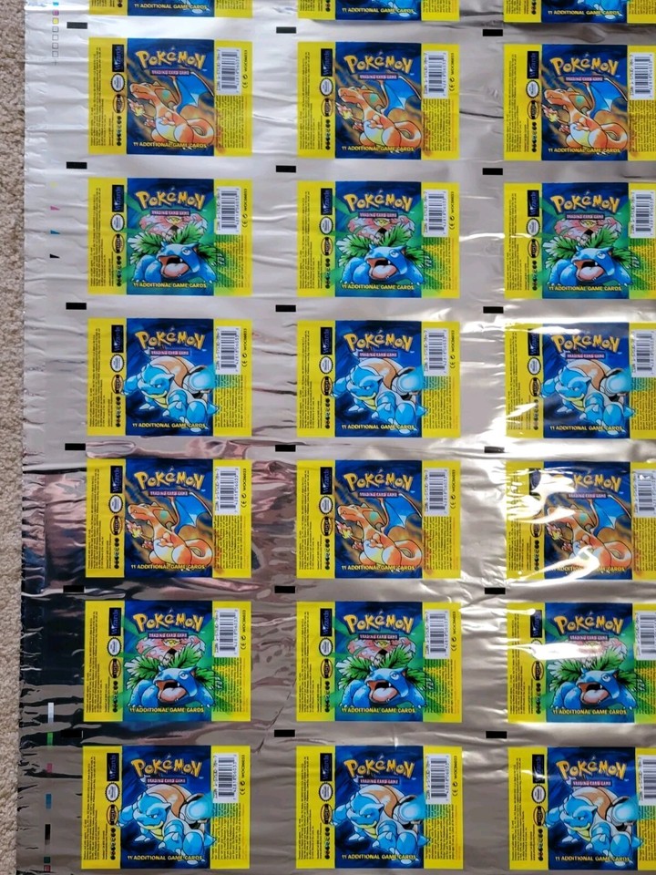 Pokemon Base Set Booster Pack Uncut Sheet Rare Misprint Error Charizard ...