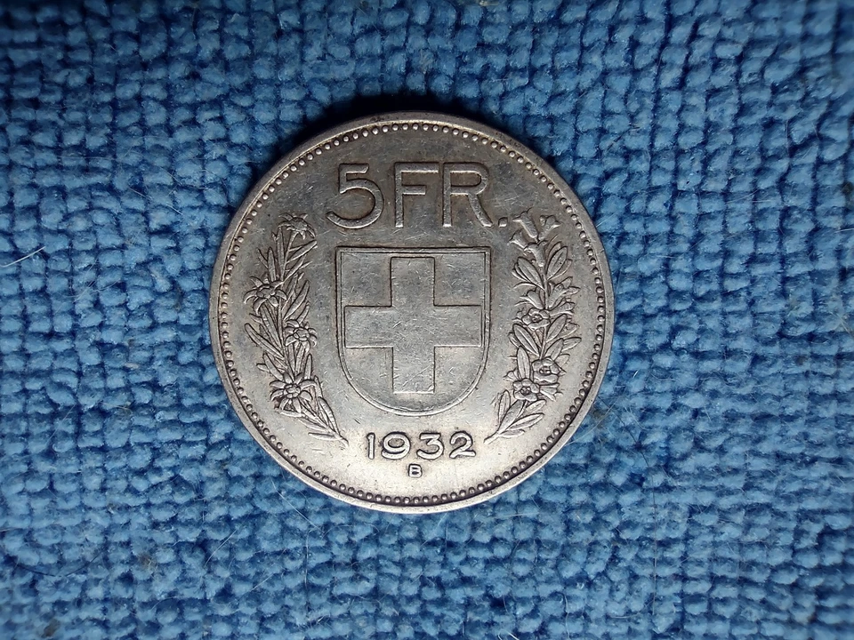 1932 B Switzerland 5 Franc Silver Coin - Image 2 of 4