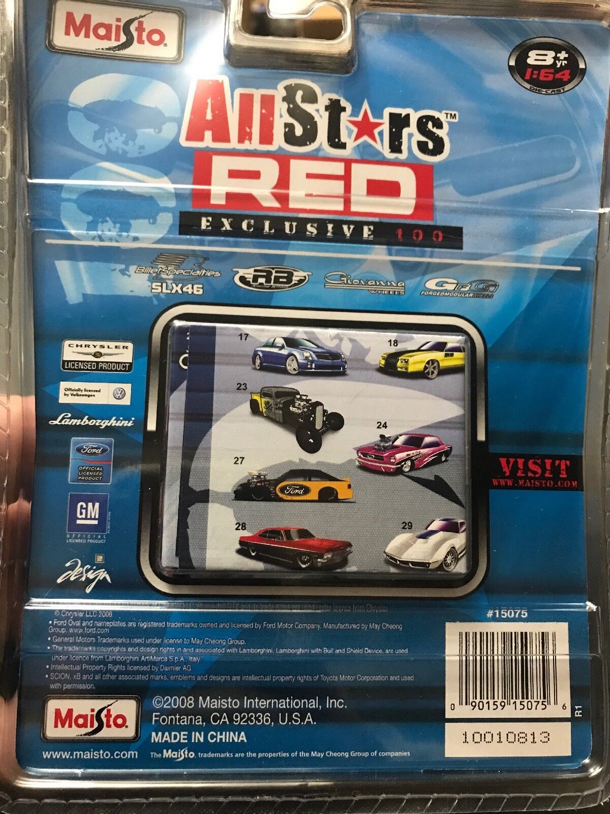 MAISTO All Stars Red Exc. 100 - 1/64 - 1932 Ford Roadster (blue/Black  Flames)NIP