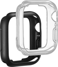 Insignia 2 Pack Black Clear Bumper Case For Apple Watch 45MM, Model NS-AWBC45BC2