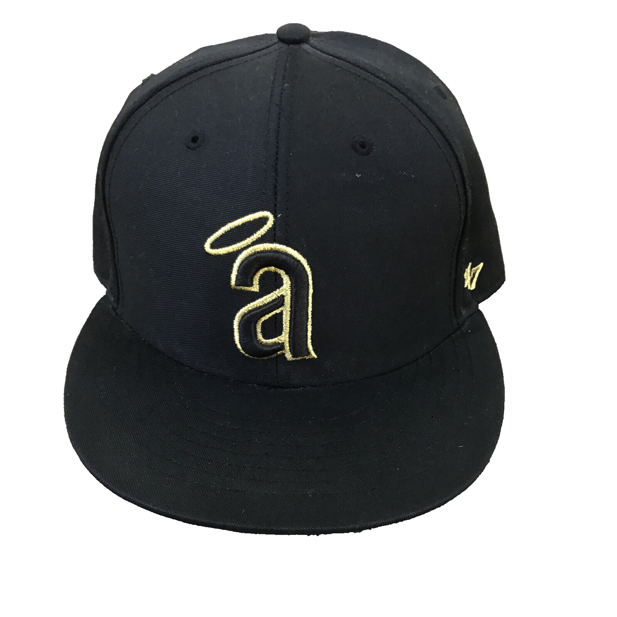 47 Los Angeles Angels Halo Black Hat Snapback Coopertown