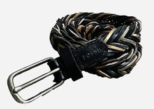 Fossil Weave Belt Braided Silver Gold Black 40 Unisex Belt