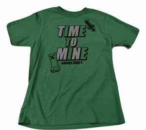 Minecraft Youth Boys Time To Mine Tee Shirt New S M L Xl 2xl Ebay