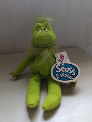 Vintage Dr. Seuss Landing The Grinch Bean Bag 9'' Plush Stuffed Animal NWT RARE!