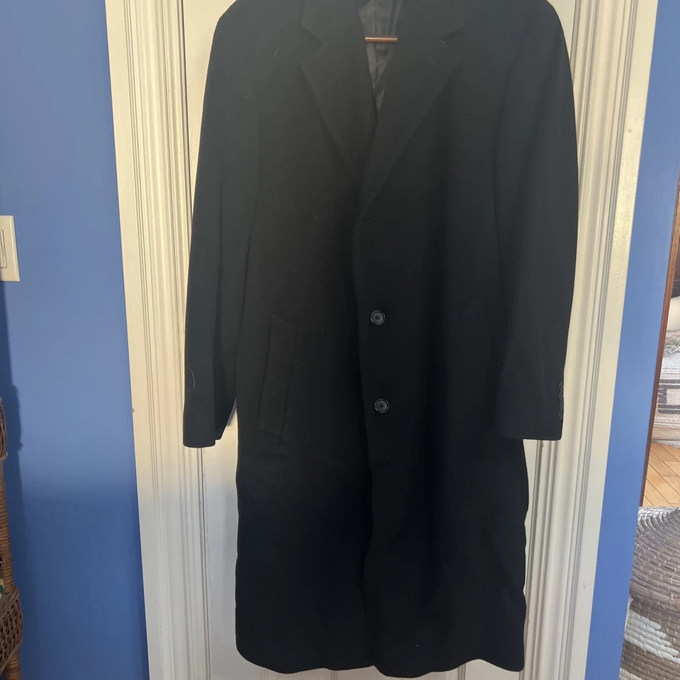 Abrigo largo clásico de invierno vintage Jones New York de lana y cachemir 42R para hombre Foto 4 de 4