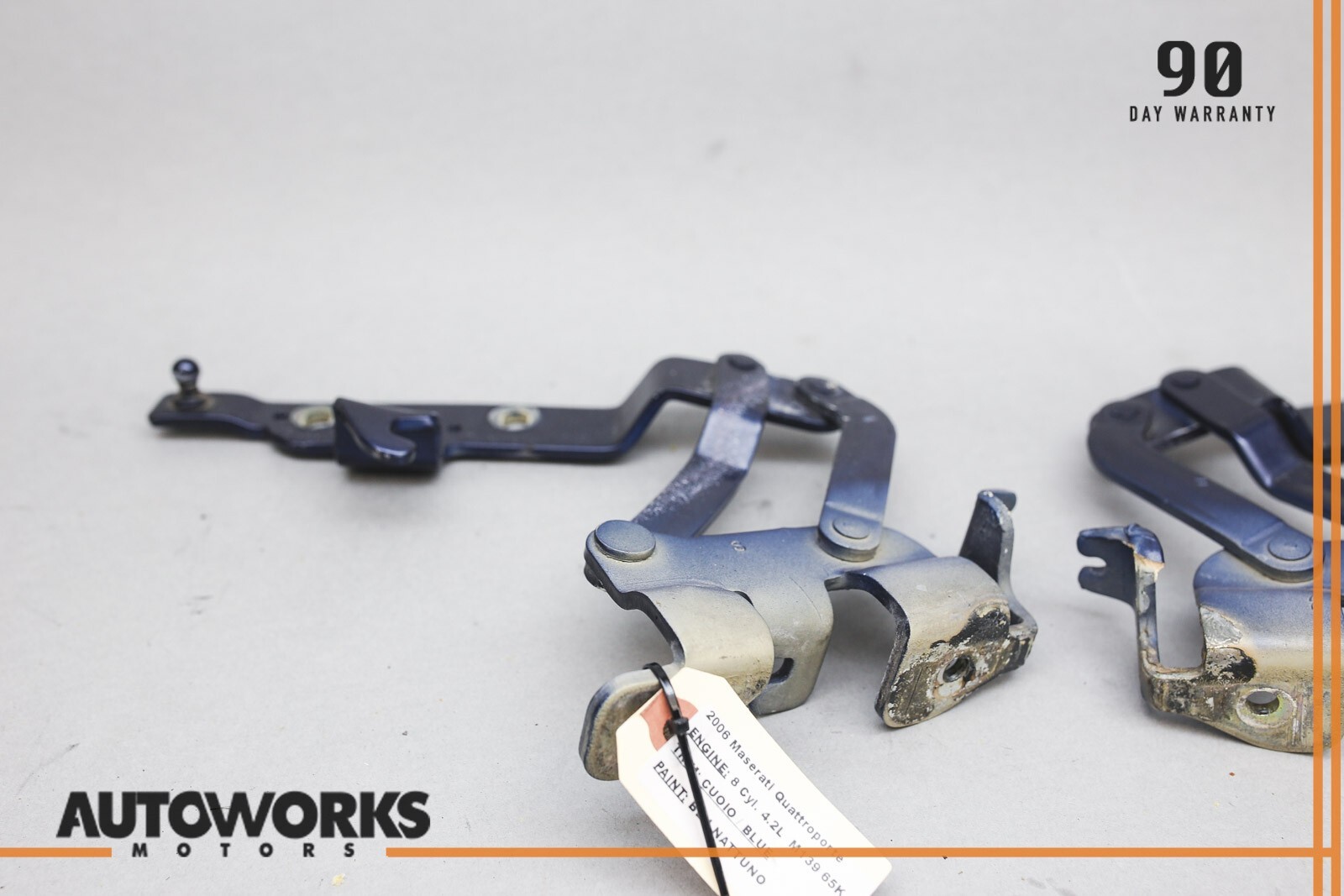 03-13 Maserati Quattroporte M139 Left and Right Side Hood Hinge Bracket Set OEM