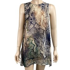 Show Me Your Mumu Snake Print Sleeveless Tunic Top Size Small Sheer Overlay