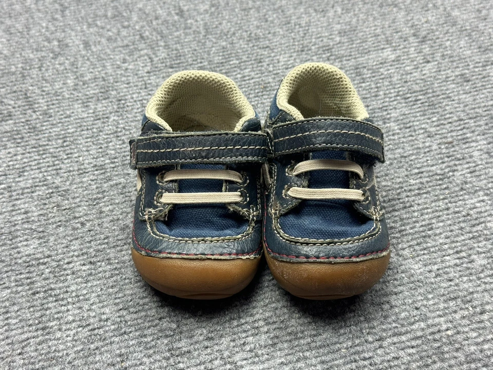 Stride Rite Shoes Boys Size 4W Wide Blue Leather - Image 2 of 4