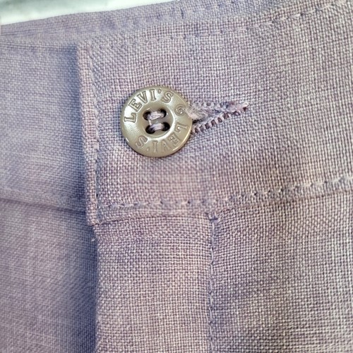 Vintage 70s Levis 27X29 Lavender Purple High Waisted Straight Leg Trouser Pants - Picture 3 of 8