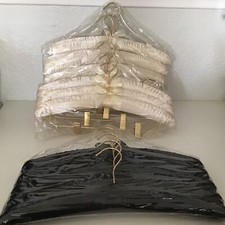 Whitmor Canvas Padded Hangers White Set Of 10 Plus 3 With Clips, 5 Black