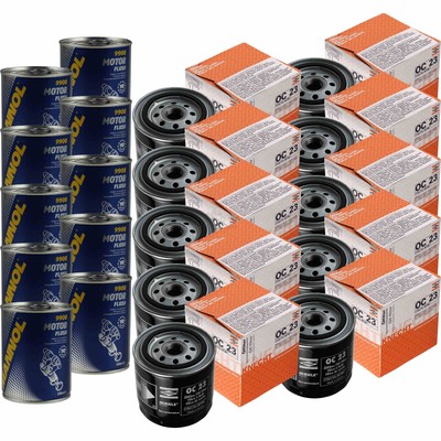 10x Original MAHLE / KNECHT Ölfilter OC 23 + 10x SCT Motor Flush Motorspülung