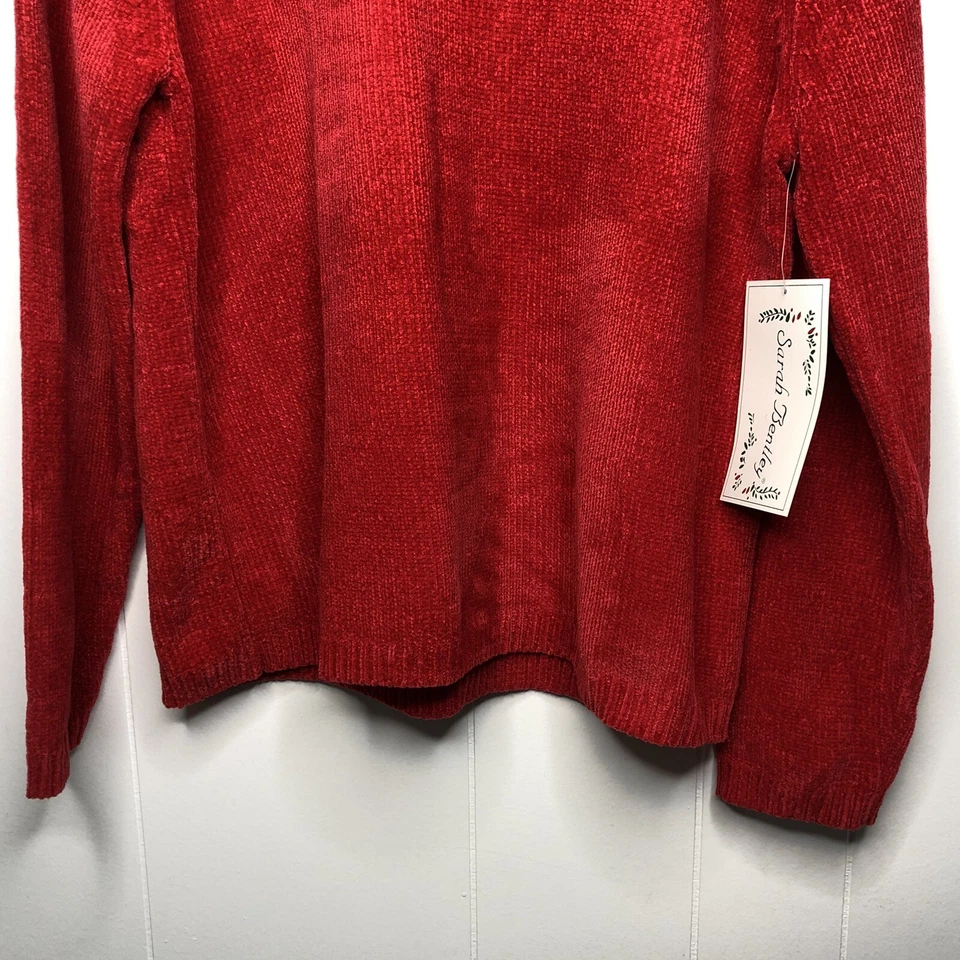 Sarah Bentley Pullover Top Women's Size XL Red Long Sleeves Stretch Knit NWT - Image 3 of 4