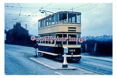gw0361 - Sheffield Tram no 108 at Blck Bottom, Intake in 1956 - Print 6x4