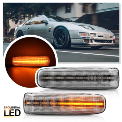 Clear Lens Dynamic LED Front Fender Side Marker Light for JDM