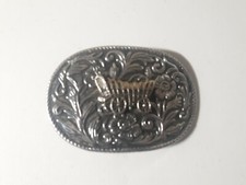 Belt Buckle With Horse Carriage 3.5 Inches Long
