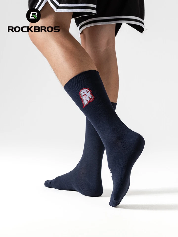 ROCKBROS 3 pares de calcetines de ciclismo calcetines transpirables acolchados calcetines de bicicleta para hombres y mujeres Foto 4 de 4