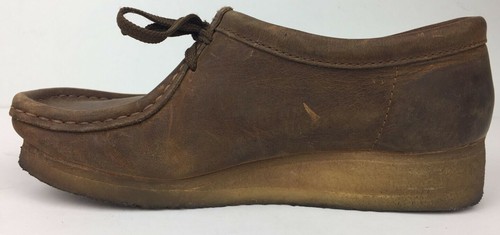Clarks Originals Wallabee Shoes Women's 8 M Brown Distressed Leather Crepe Sole - Picture 9 of 12