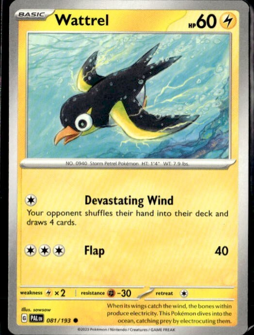 2023 SCARLET & VIOLET PALDEA EVOLVED Wattrel 81/193