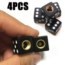 4x Black Dice Car Wheel Tire Valve Stems Air Dust Caps Screw Cover Accessories