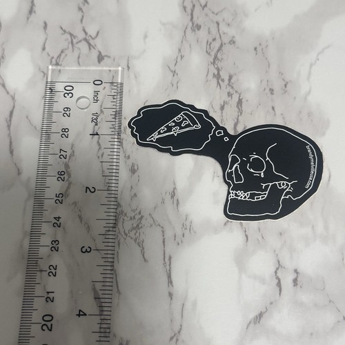 Set of 4 Rare Brandy Melville Deco Vinyl Laptop Stickers Skull Thinking Of Pizza - Picture 2 of 3