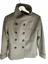 H&m Peacoat Large Buttons. Long. Winter Coat Women's 8 Medium Tan Brown