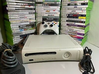 Xbox 360 White Console Bundle Controller Cables HDD 5 Video Games